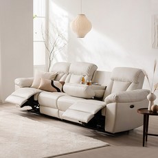 [삼익가구] 크루즈 USB 4인용 전동 리클라이너 가죽소파 쇼파(양방향), 아이보리 – BEST 10